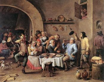 David Teniers The Younger : Twelfth Night The King Drinks